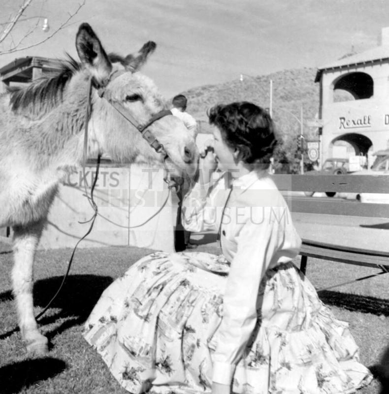 Laird & Dines Area - Patricia Wood in Western Wear with Burro