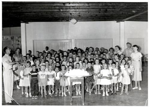 Patricia (Wood) Wright photograph as an Aide with her Summer Recreation Group