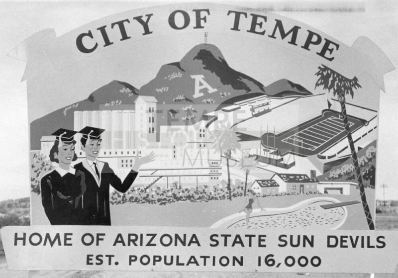 Sign:  "City of Tempe Home of Arizona State Sun Devils"