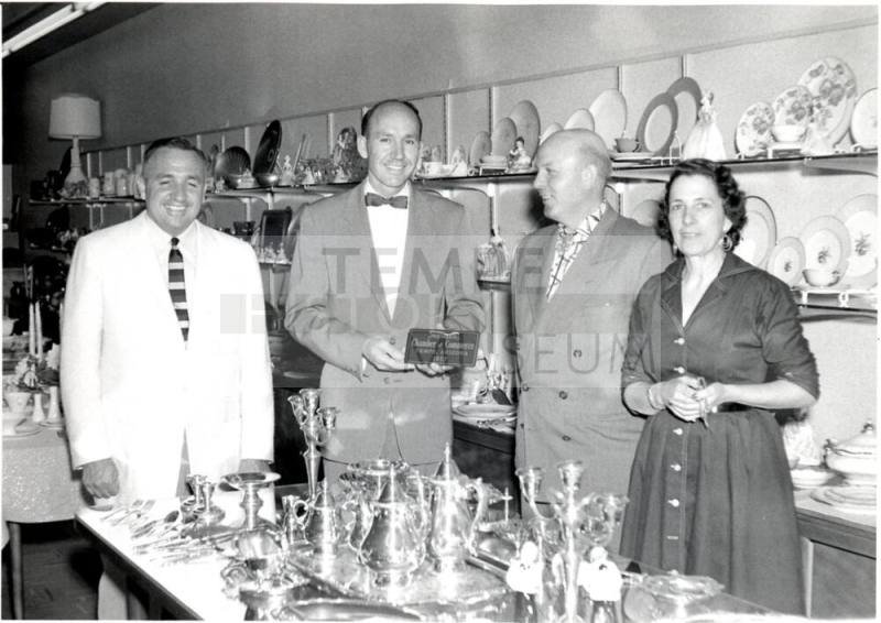Presentation of 1957 Chamber of Commerce Plaque in china & sIlver store