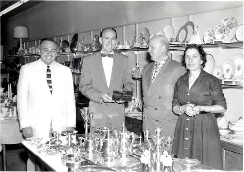 Presentation of 1957 Chamber of Commerce Plaque in china & sIlver store
