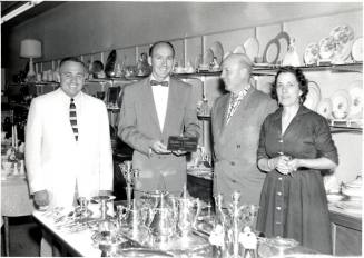 Presentation of 1957 Chamber of Commerce Plaque in china & sIlver store