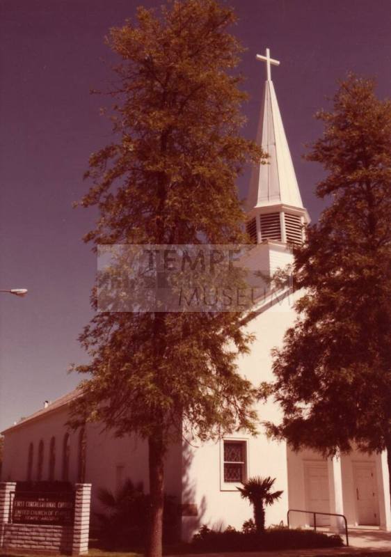 Photograph of front and side of First Congregational Church of Tempe