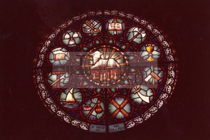 Photograph of First Congregtional Church of Tempe's Rose Stained Glass Window