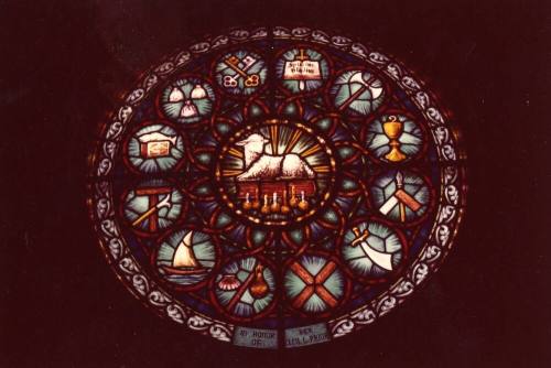 Photograph of First Congregtional Church of Tempe's Rose Stained Glass Window