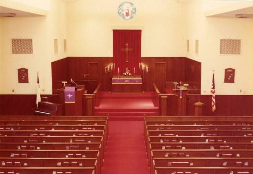 Photograph of new chancel in First Congregational Church of Tempe