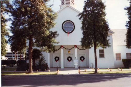 Photograph of First Congregational Church of Tempe at Christmas