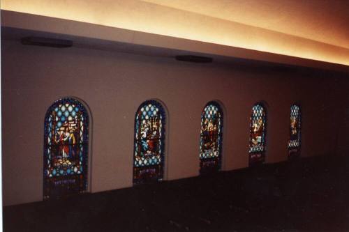 Photograph of First Congregational Church of Tempe interior Stained Glass Windows
