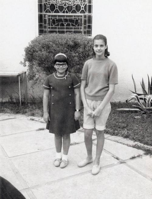 Two First Congregational Church Youth standing on pavers