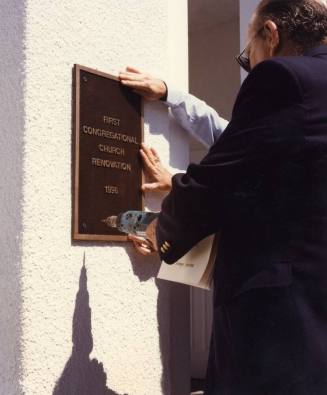 First Congregational Church Rennovation Plaque Hanging