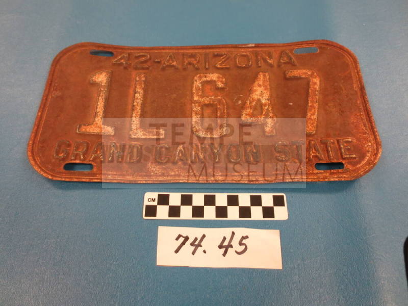 1942 Arizona License Plate