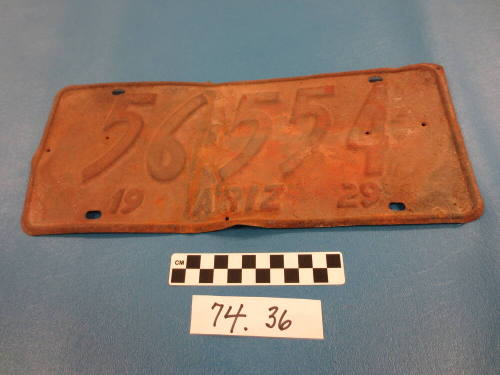 1929 AZ License Plate