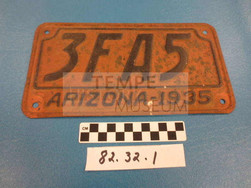 1935 AZ License Plate