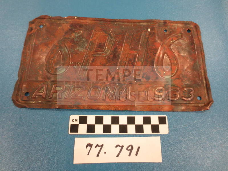 Arizona License Plate 1933
