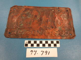 Arizona License Plate 1933