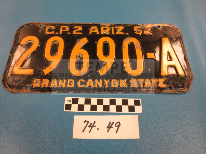 1952 AZ License Plate