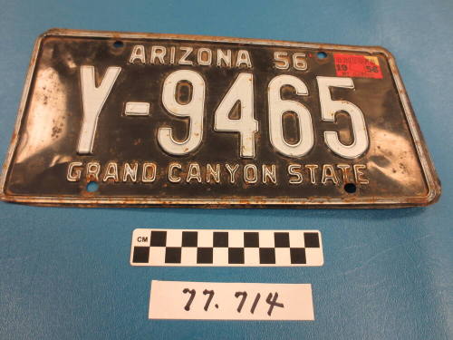 1956 AZ License Plate