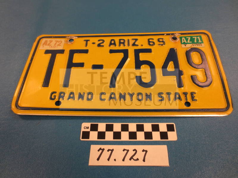 1969 AZ License Plate
