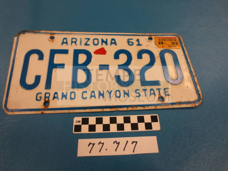 1961 AZ License Plate