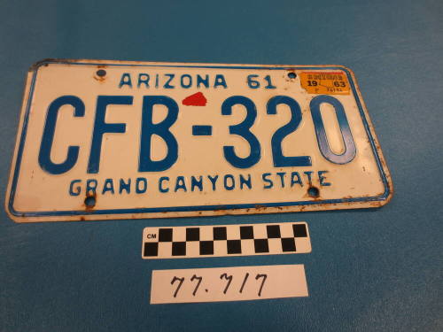 1961 AZ License Plate