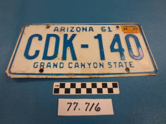1961 AZ License Plate