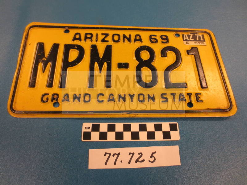 1969 AZ License Plate