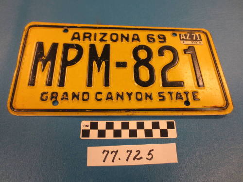 1969 AZ License Plate