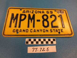 1969 AZ License Plate