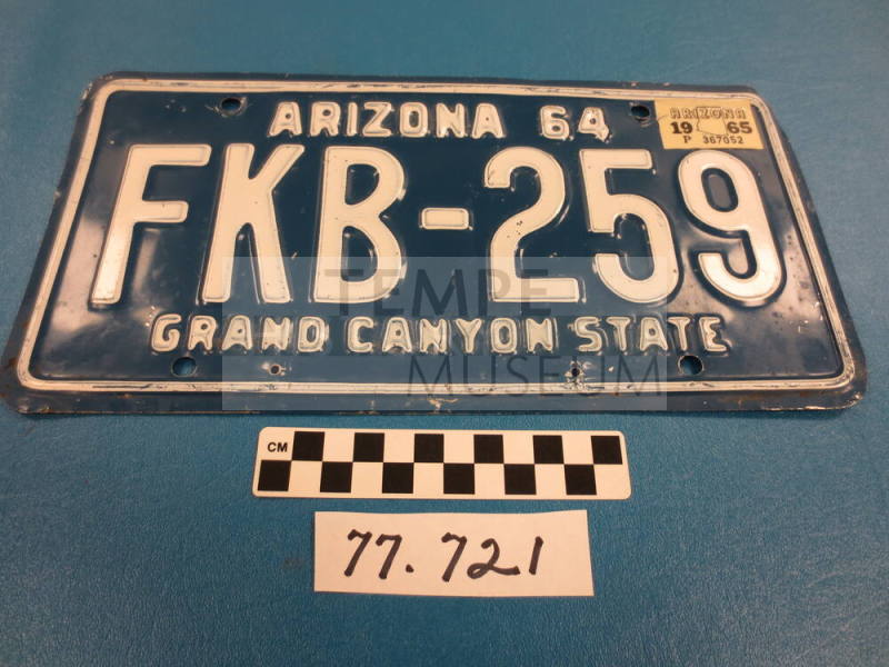 1964 AZ License Plate