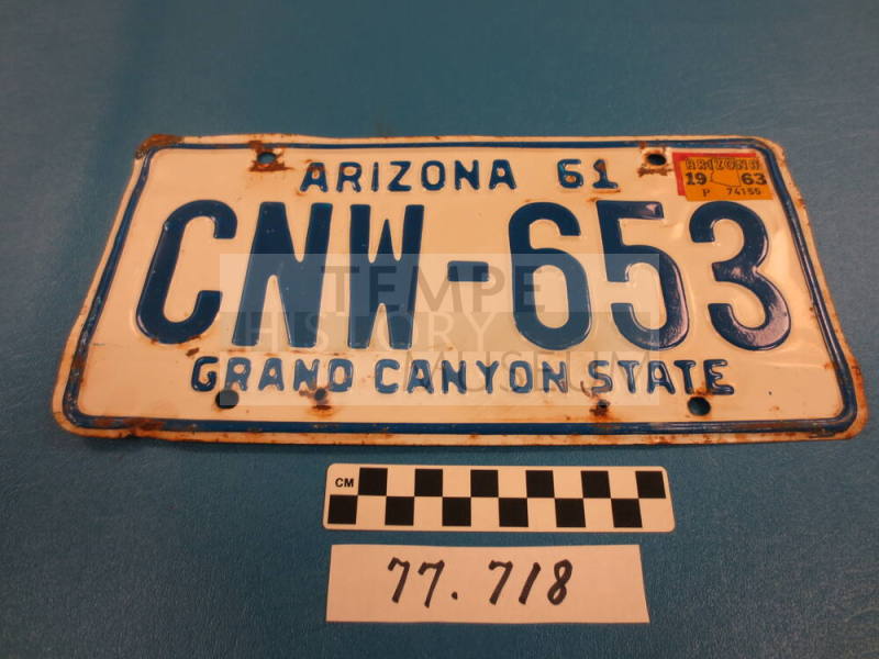 1961 AZ License Plate
