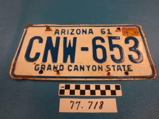 1961 AZ License Plate