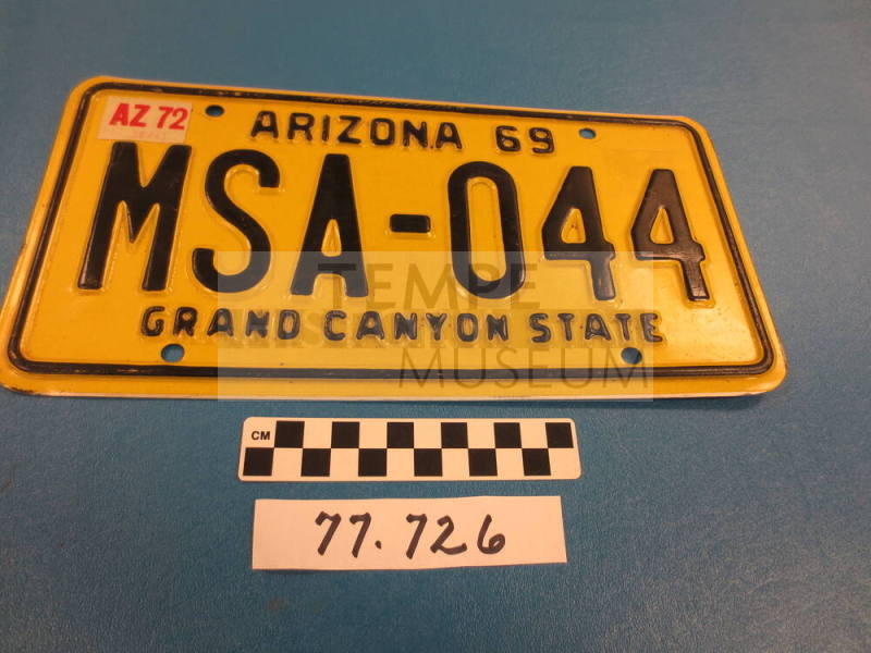 1969 AZ License Plate
