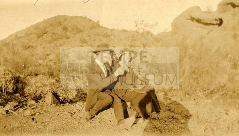 Harry and Josie Madera sit by rocks