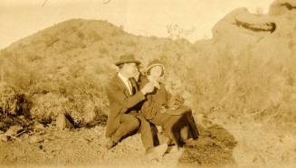 Harry and Josie Madera sit by rocks