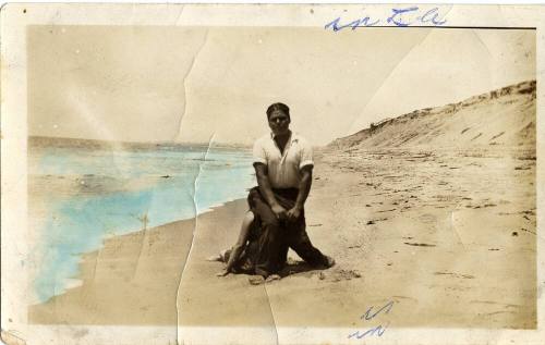 Manuel Rodriguez in Los Angeles on a beach with Josepha