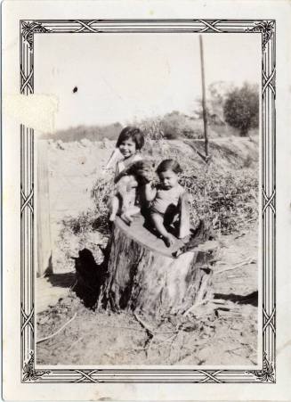 Marcie Rodriguez with a dog and Monica Rodriguez