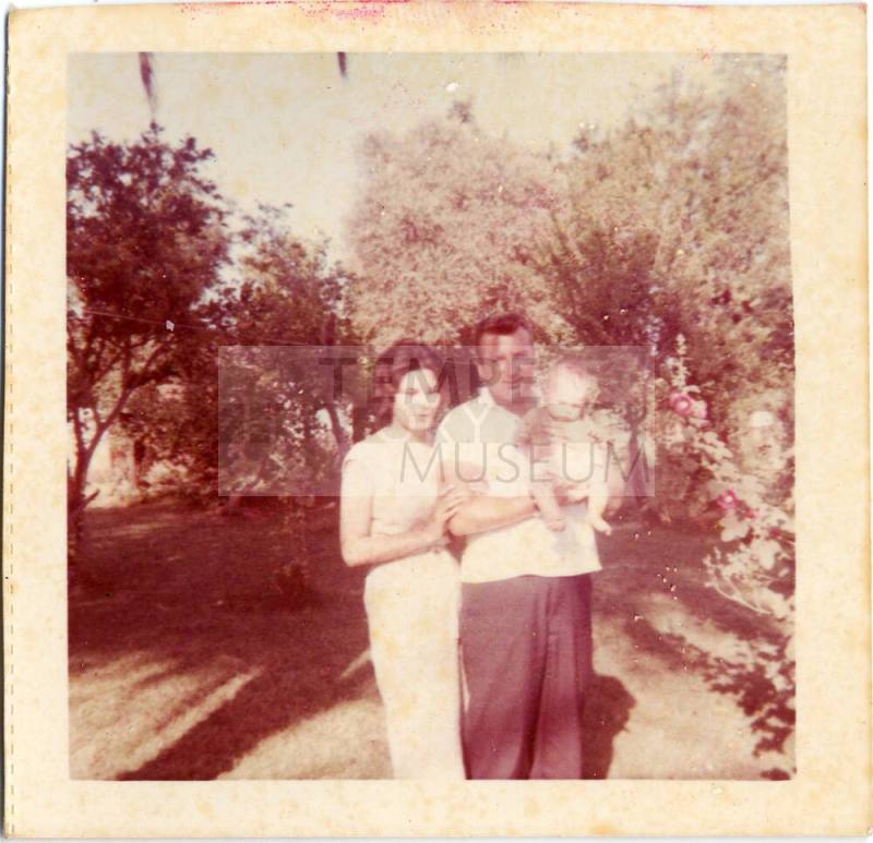 Marcie, James McLarney, and baby Damien McLarney at the Elias Rodriguez house