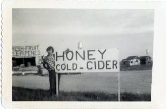 Marcie Rodriguez at a fruit stand, Phoenix