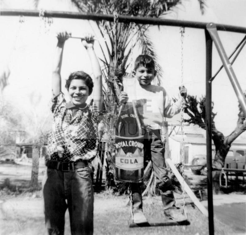 Marcie and Randy on a Playset