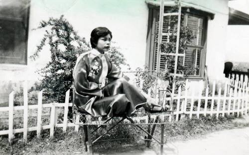 Marcie Gorman in Chinese Robe at Elias Rodriguez house