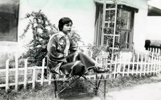 Marcie Gorman in Chinese Robe at Elias Rodriguez house