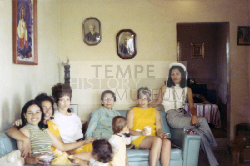 Group photo with Irene Elias-Rodriguez at home