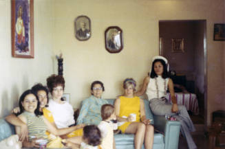 Group photo with Irene Elias-Rodriguez at home