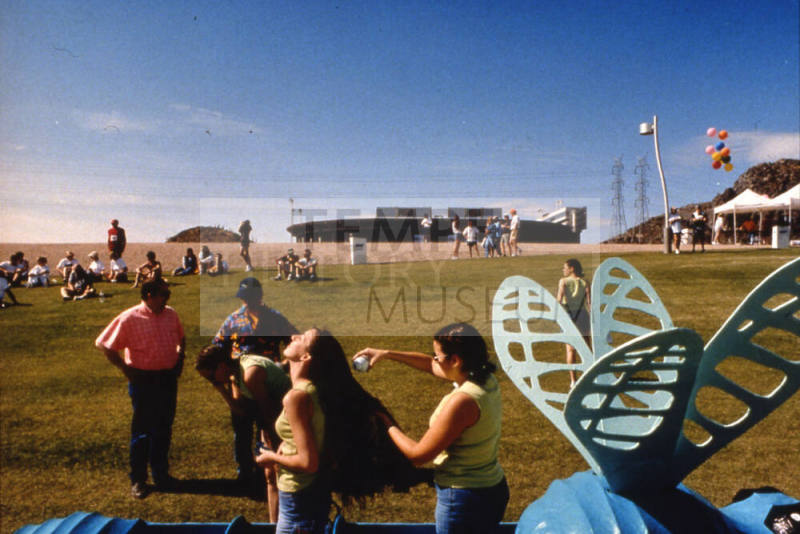 Competitors Preparing for the Start of Cardboard Boat Regatta, April 2001