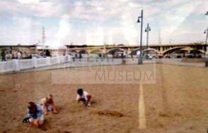 Playing in the Sand at Tempe Beach Park, October 2000