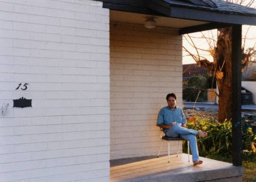 Chris Losey Sits in Front of 15 E. 7th St., Tempe Home