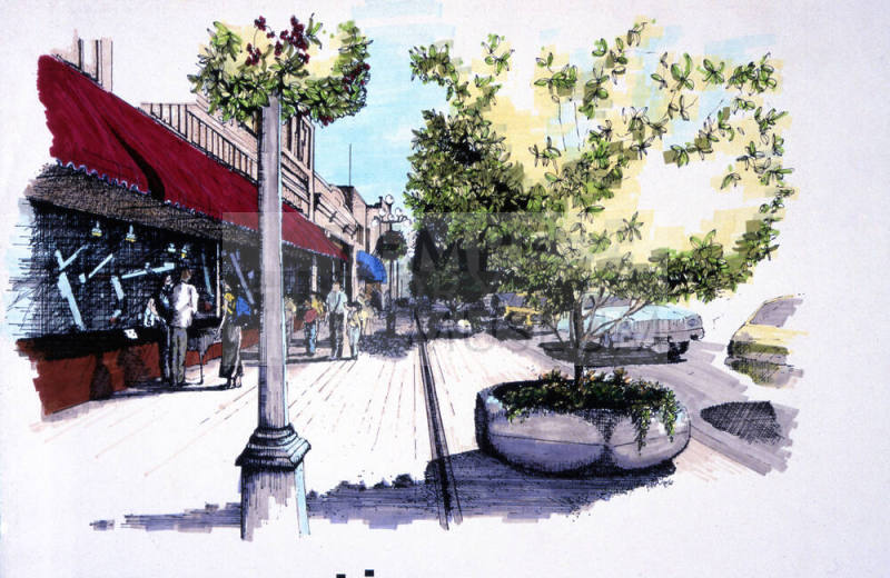 Mill Ave. Streetscape concept rendering