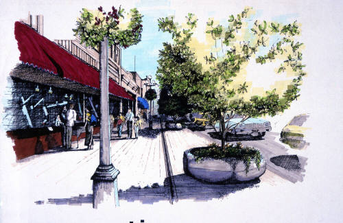 Mill Ave. Streetscape concept rendering