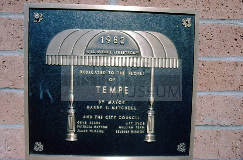 Mill Ave. Streetscape dedication plaque