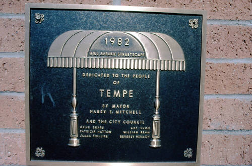 Mill Ave. Streetscape dedication plaque